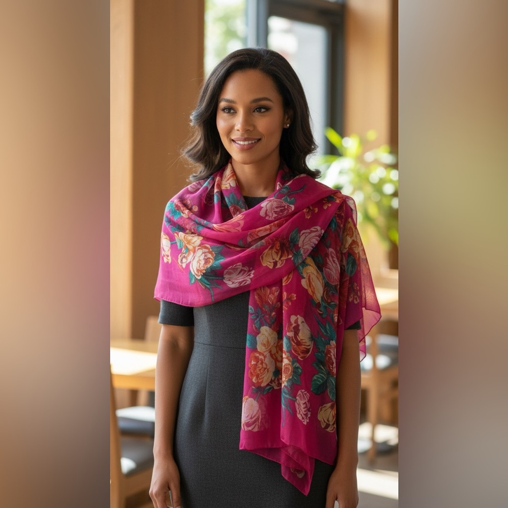Ellen Tracy/ Linda Aldard printed scarf/wrap